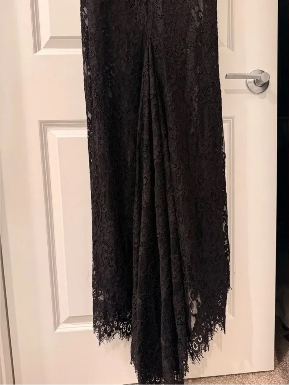 Black Lace Cutout Evening Gown - Picture 12 of 12